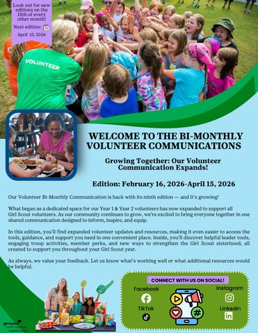 February 2026 Bi-Monthly Volunteer Newsletter