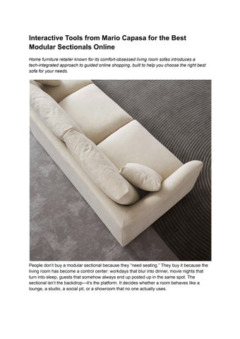 Interactive Tools from Mario Capasa for the Best Modular Sectionals Online