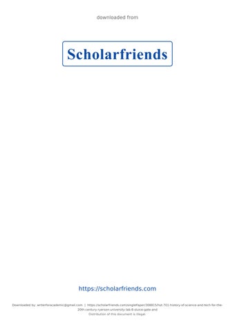 HST 701 HISTORY OF SCIENCE AND TECH FOR THE 20TH CENTURY_Ryerson University_ Lab 8: Sluice Gate and 