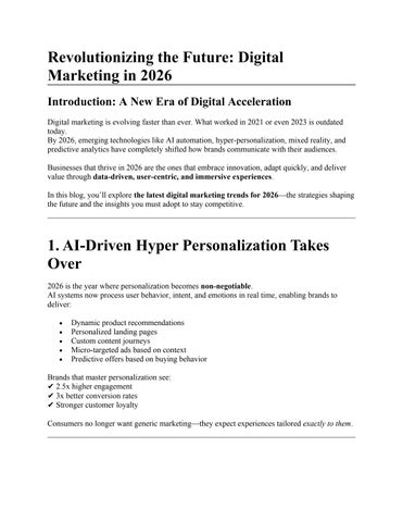 Revolutionizing the Future Digital Marketing in 2026