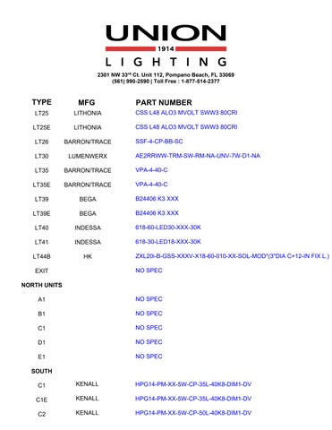 unionlightingusa 灯饰目录 · HORIZON OAKLAND PARK 册 REV 第 4 页