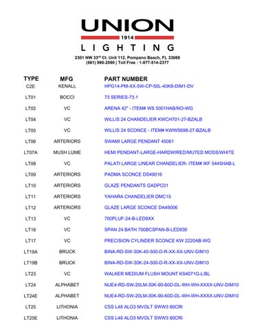 unionlightingusa 灯饰目录 · HORIZON OAKLAND PARK 册 REV 第 6 页