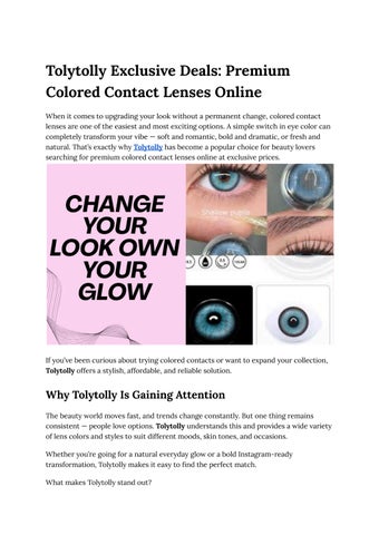 Tolytolly Exclusive Deals_ Premium Colored Contact Lenses Online