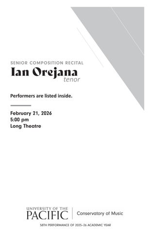 Senior Composition Recital, Ian Orejana 2-21-2026