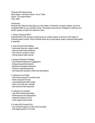 Pinterest SEO Boost Guide