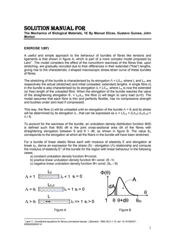 Solution Manual for The Mechanics of Biological Materials, 1E By Manuel Elices, Gustavo Guinea, John