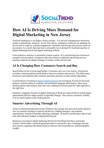 How AI Is Driving More Demand for Digital Marketing in New Jersey
