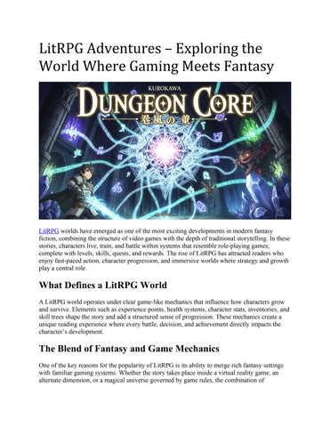LitRPG Adventures – Exploring the World Where Gaming Meets Fantasy