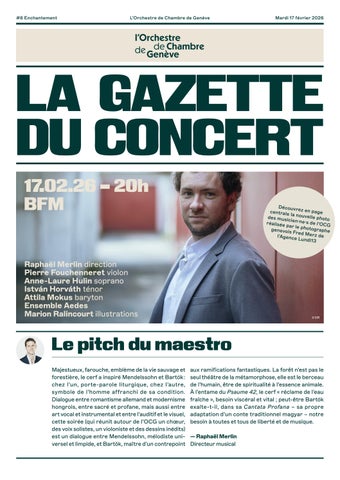 #6 Enchantement, 17.02.2026, La Gazette du concert | l'Orchestre de Chambre de Genève