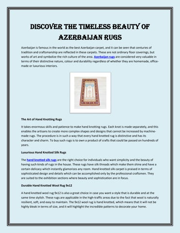 Discover the Timeless Beauty of Azerbaijan Rugs