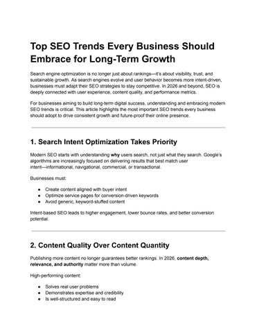 Top Seo Trends Every Business Should Embrace for Long-Term Growth