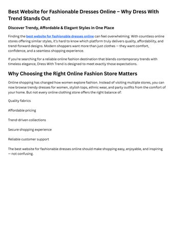 Best Website for Fashionable Dresses Online India