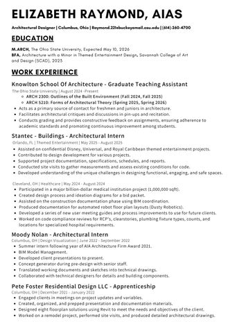 2026 ELIZABETH RAYMOND RESUME