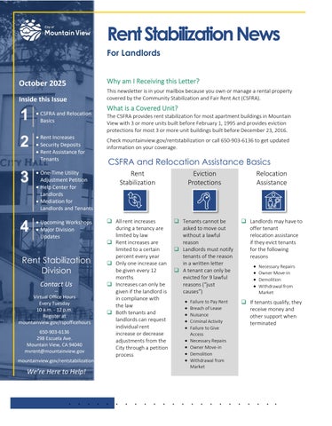Fall 2025 CSFRA Landlord Newsletter (English)