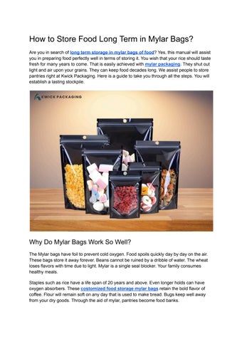 How to Store Food Long Term in Mylar Bags (Step-by-Step Guide)