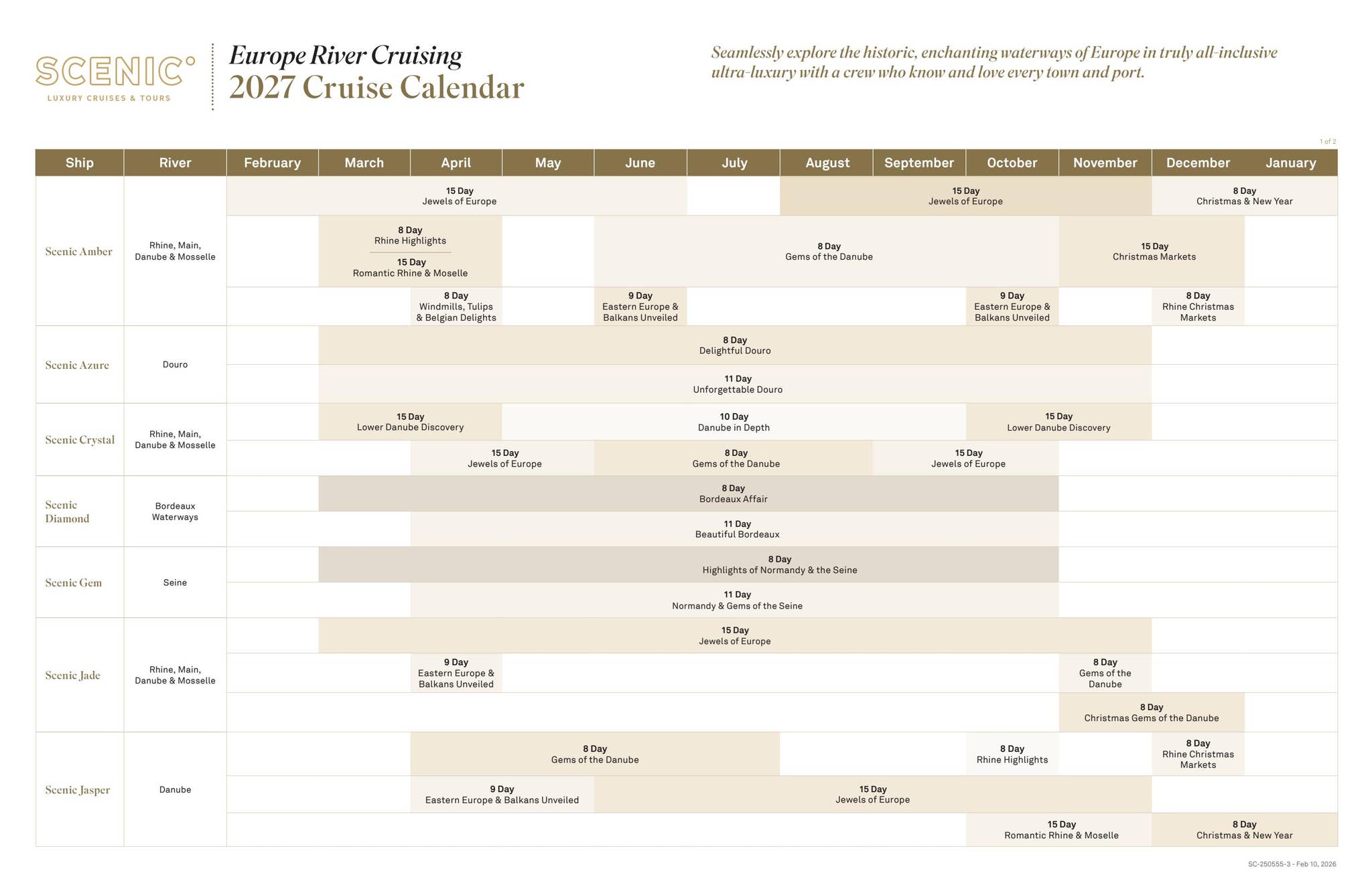 Cruise Ship Schedule 2027