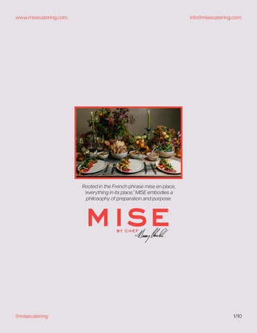 MISE | Catering Menu 