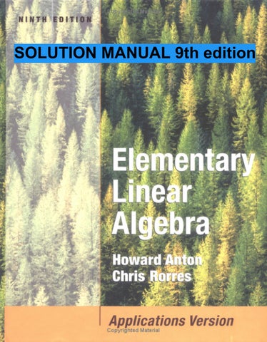 Solution manual Elementary linear algebra with applications 9th ed Howard Anton, Chris Rorres