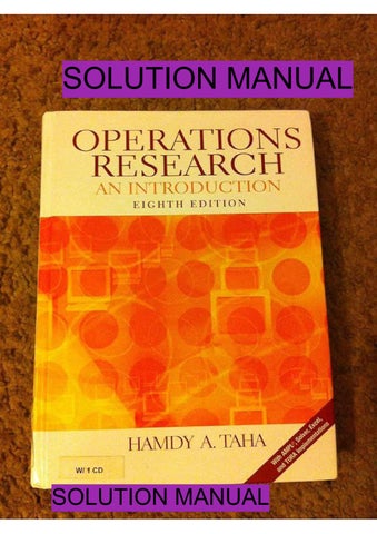 Operations Research by H.a TAHA Solution Manual (8th Edition)