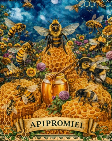 Publicación de Instagram collage producto miel moderno