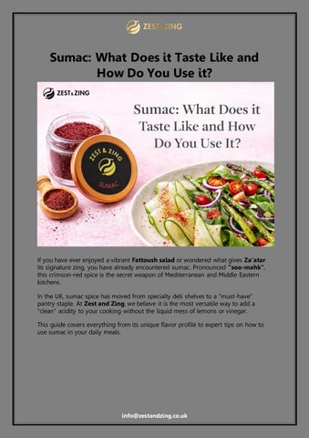 Sumac What Does it Taste Like and How Do You Use it