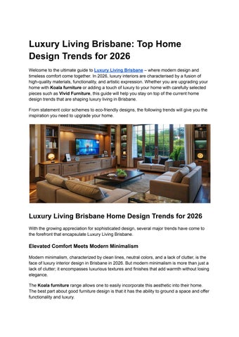 Luxury Living Brisbane: Top Home Design Trends for 2026