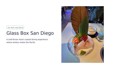Glass Box SD – Asian Coastal Inspired Restaurant Overview & Business Presentation