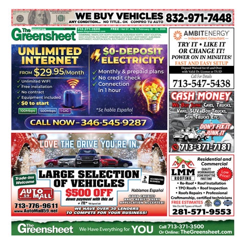 The 2-18-2026 Edition of The Greensheet Houston