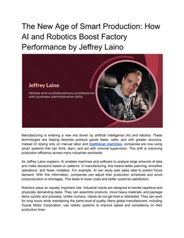 The New Age of Smart Production_ How AI and Robotics Boost Factory Performance by Jeffrey Laino