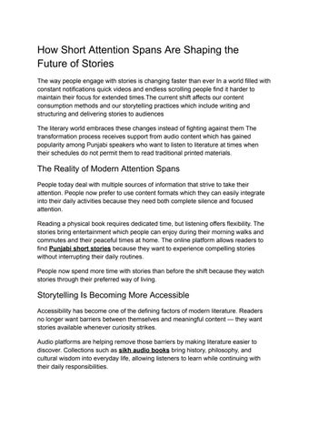 How Short Attention Spans Are Shaping the Future of Stories 