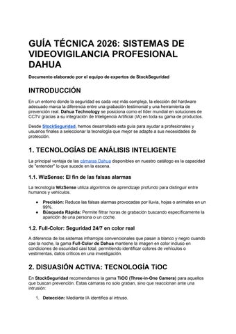 GUÍA TÉCNICA 2026: SISTEMAS DE VIDEOVIGILANCIA PROFESIONAL DAHUA by ...