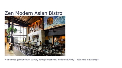 Zen Modern Asian Bistro | Taiwanese & Asian Fusion Restaurant in San Diego