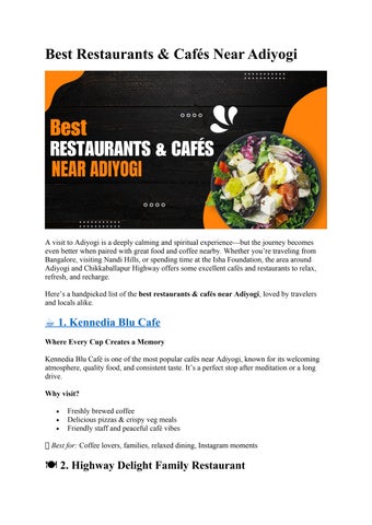 Best Restaurants & Cafés Near Adiyogi
