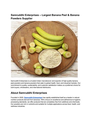 Samruddhi Enterprises – Largest Banana Peel & Banana Powders Supplier (1)