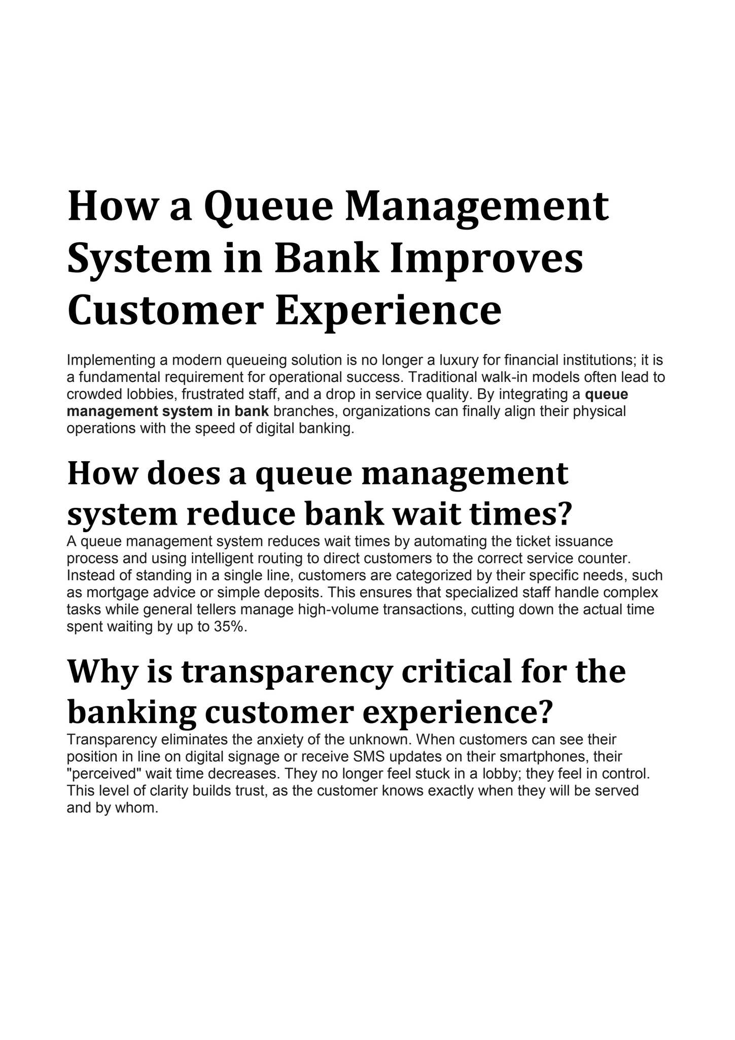 How a Queue Management System in Bank Improves Customer Experience by Q ...