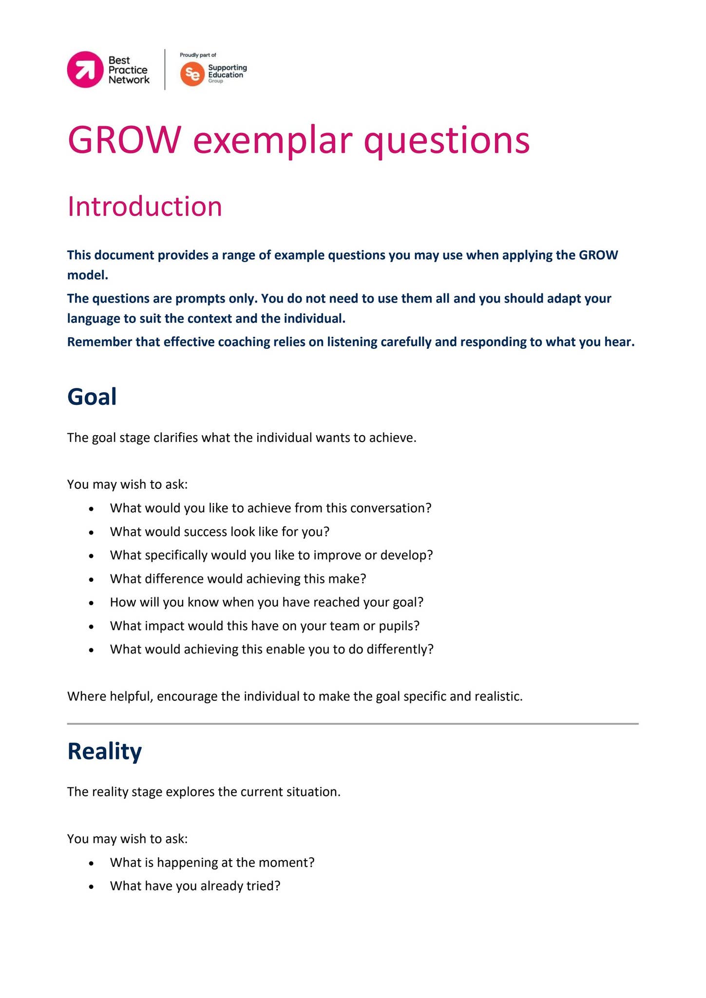 GROW exemplar questions by Best-Practice-Network - Issuu