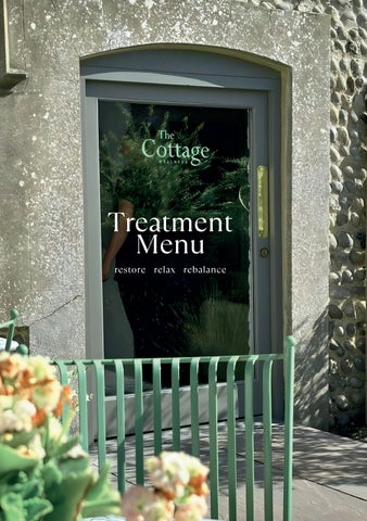 The Cottage Wellness Treatment Menu