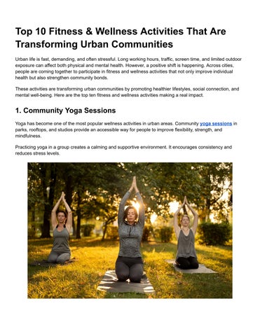 Top 10 Fitness & Wellness Activities That Are Transforming Urban Communities - Google Docs