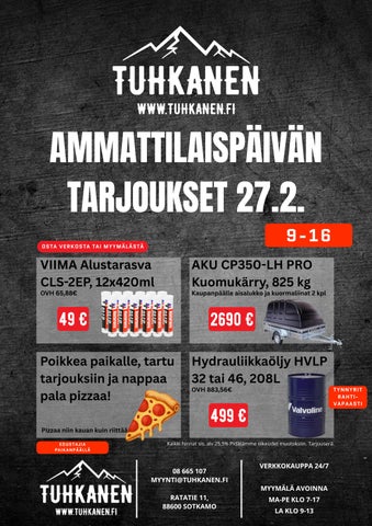 Tuhkanen Oy | Ammattilaispäivän tarjoukset 27.2.26