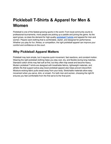 Pickleball T-Shirts-Apparel for Men- Women