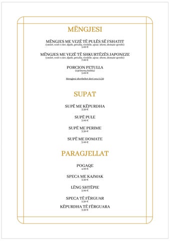 Pauna Restaurant Menu