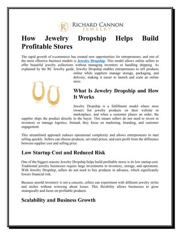 How Jewelry Dropship Helps Build Profitable Stores