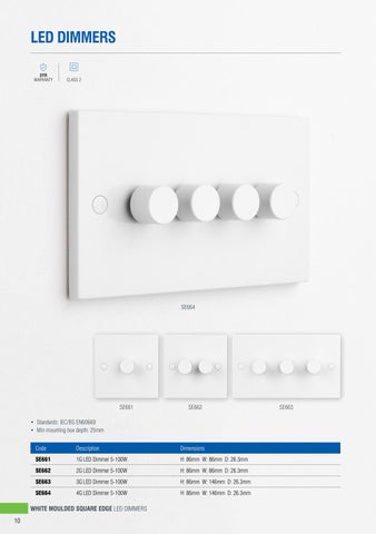 Electrical White Square Edge 灯饰目录 · Saxby 第 10 页