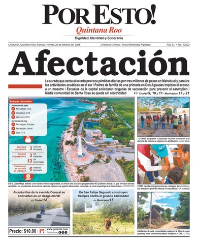 PORTADA POR ESTO CHETUMAL, VIERNES 20 DE FEBRERO DE 2026