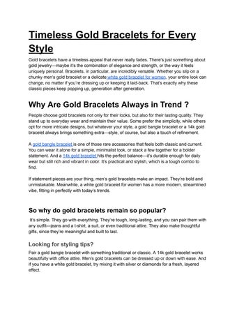 Timeless Gold Bracelets for Every Style