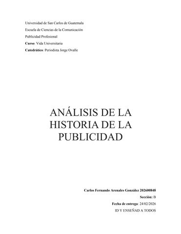 ANÁLISIS DE LA HISTORIA DE LA PUBLICIDAD