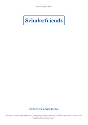 Study Guide > Chapter 8 Marketing Notes – Developing/Managing Products and Services