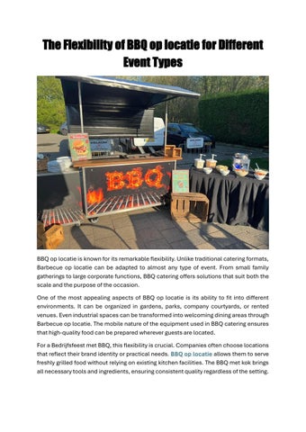 The Flexibility of BBQ op locatie for Different Event Types
