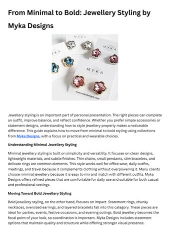 Jewellery Styling by  Myka Designs