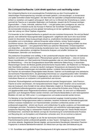 Research Project Developments and Scientific Articles 4 LightBottle Company